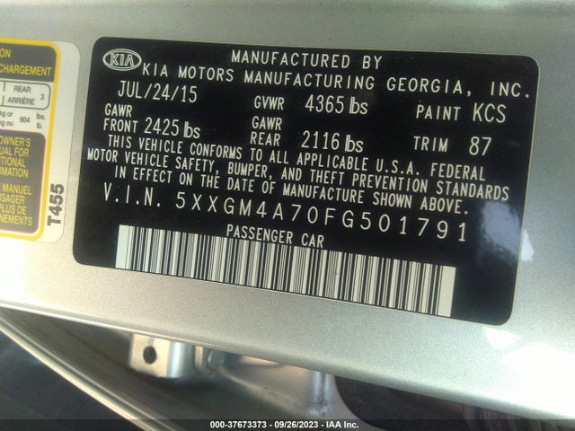 2015 KIA OPTIMA 5XXGM4A70FG501791 Photo 8