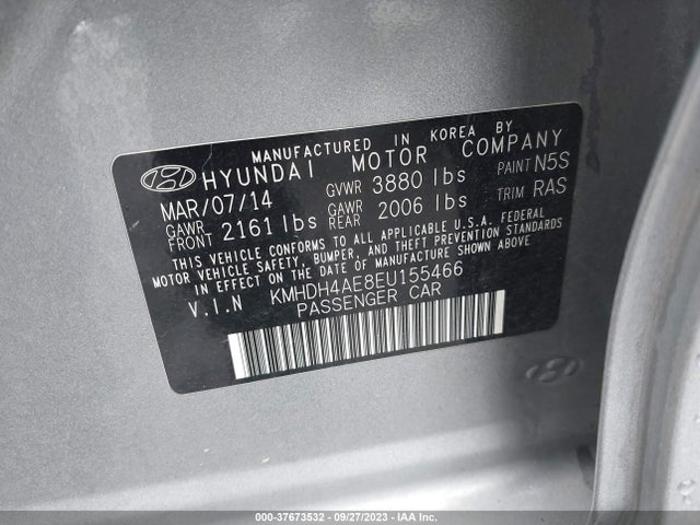 Hyundai ELANTRA SE 2014 KMHDH4AE8EU155466 Image 9