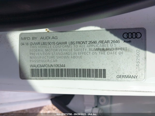 WAUC8AFC9JN105344 Audi A6 Premium/sport