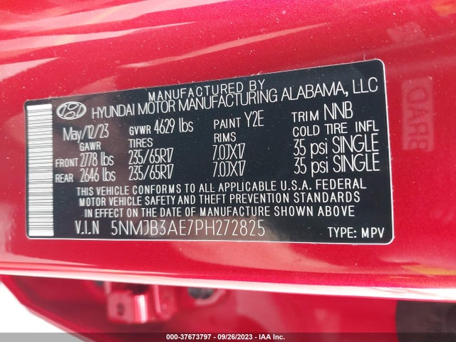Hyundai TUCSON SEL 2023 5NMJB3AE7PH272825 Image 9