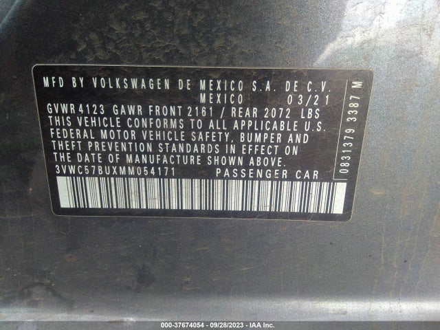 3VWC57BUXMM054171 Volkswagen Jetta S/se/r-line
