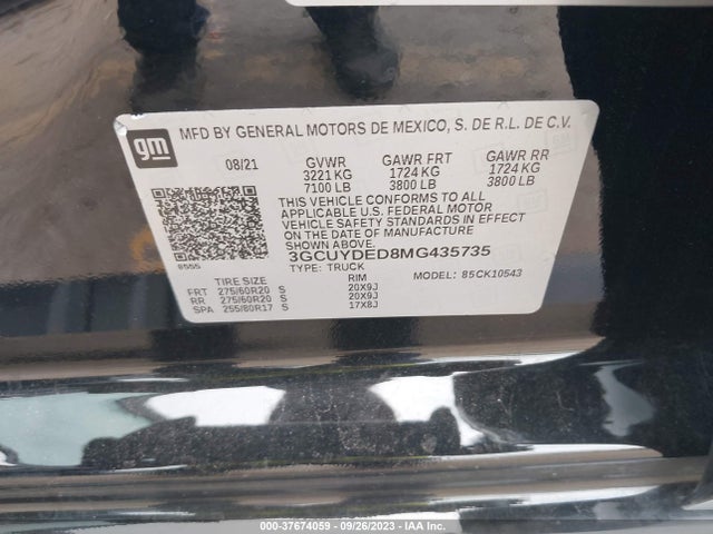 Chevrolet Silverado 1500 Lt 2021 3GCUYDED8MG435735 Image 9