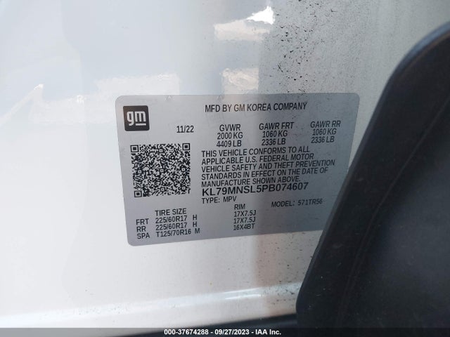 Chevrolet Trailblazer Awd Ls 2023 KL79MNSL5PB074607 Image 9