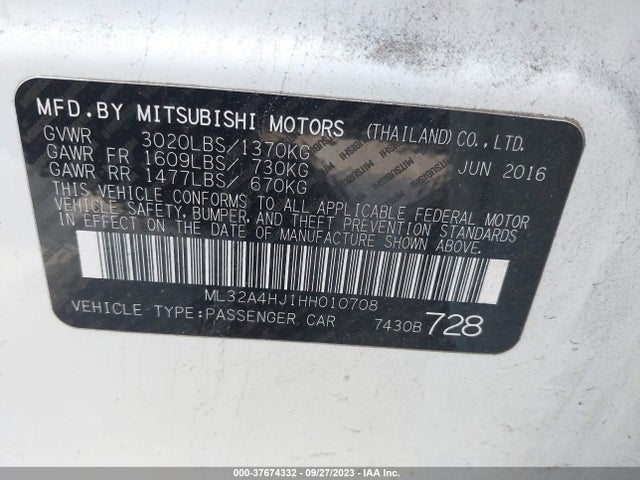 ML32A4HJ1HH010708 Mitsubishi MIRAGE SE