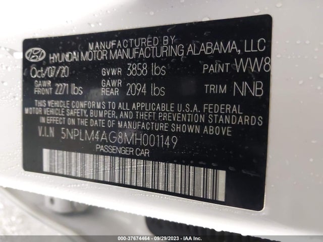 Hyundai ELANTRA SEL 2021 5NPLM4AG8MH001149 Image 9