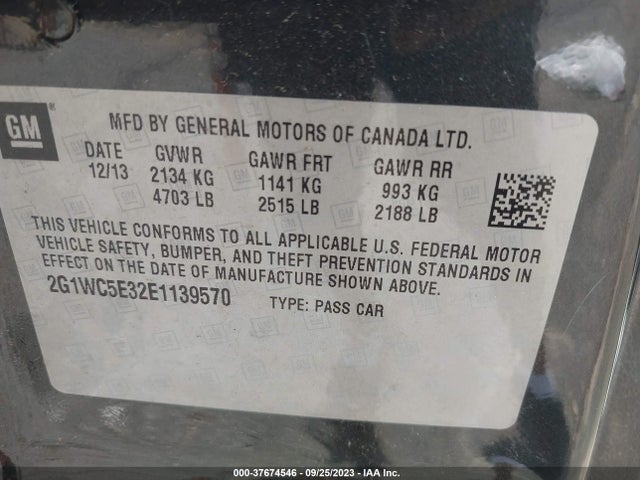 Chevrolet Impala Limited Ltz 2014 2G1WC5E32E1139570 Image 9