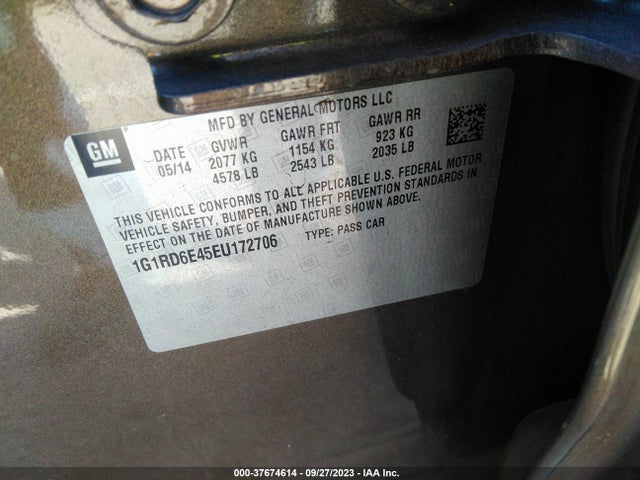 Chevrolet Volt 2014 1G1RD6E45EU172706 Image 9