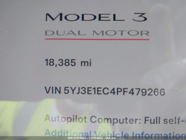 5YJ3E1EC4PF479266 Tesla Model 3 Performance