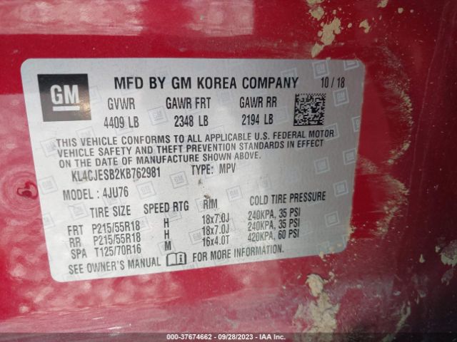 KL4CJESB2KB762981 Buick Encore Preferred