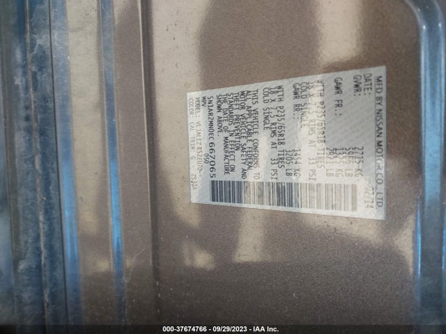 Nissan Pathfinder Sv 2014 5N1AR2MN0EC667065 Image 10
