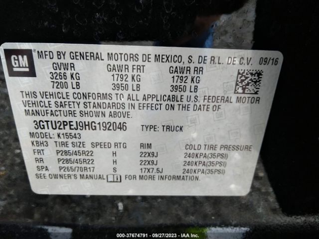 3GTU2PEJ9HG192046 GMC Sierra 1500 Denali