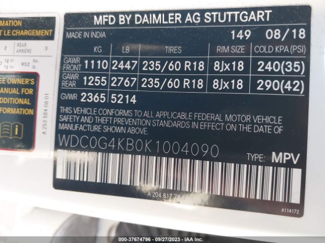 WDC0G4KB0K1004090 Mercedes-Benz Glc Glc 300