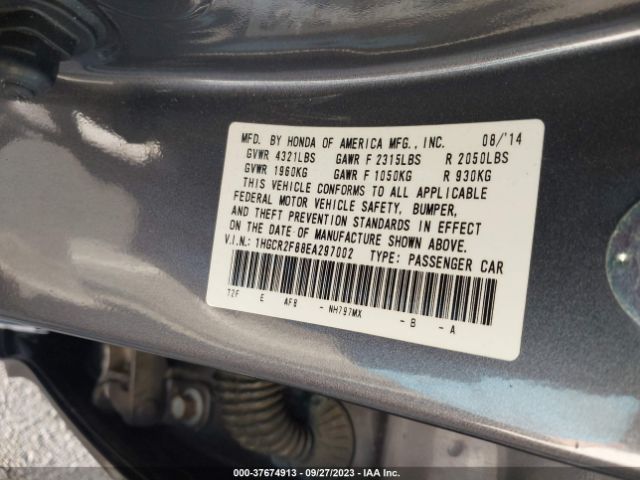 1HGCR2F88EA297002 Honda Accord Sedan Ex-l