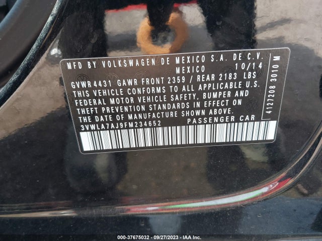 3VWLA7AJ9FM234652 Volkswagen Jetta Sedan 2.0l Tdi S