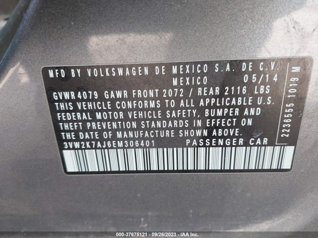 3VW2K7AJ6EM306401 Volkswagen Jetta Sedan S