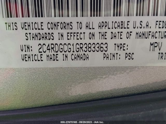 2C4RDGCG1GR383363 Dodge Grand Caravan Sxt Plus