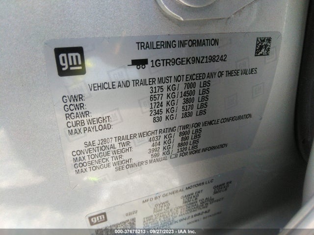 GMC Sierra 1500 Limited Elevation 2022 1GTR9GEK9NZ198242 Image 9