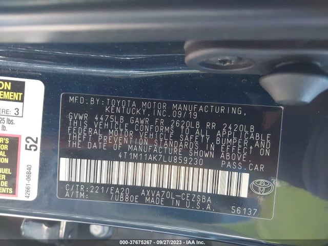 Toyota Camry 2020 4T1M11AK7LU859230 Image 22