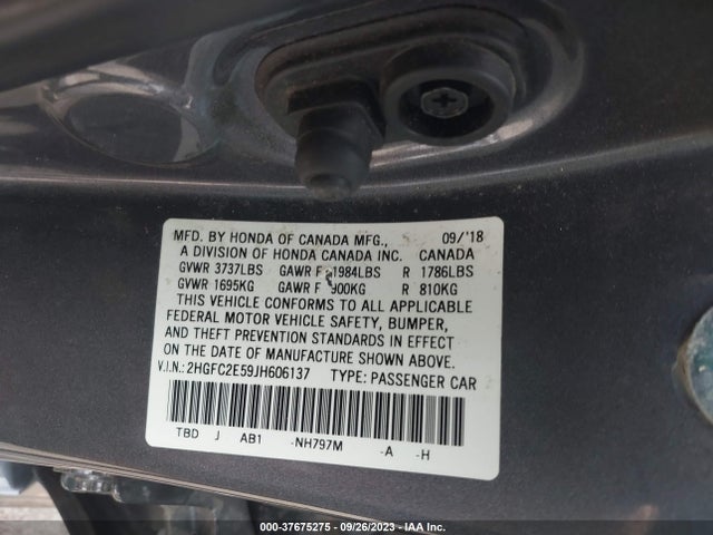 Honda Civic Lx 2018 2HGFC2E59JH606137 Image 9