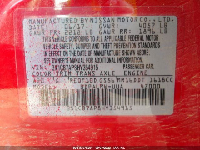 3N1CB7AP8HY354915 Nissan Sentra Sr Turbo