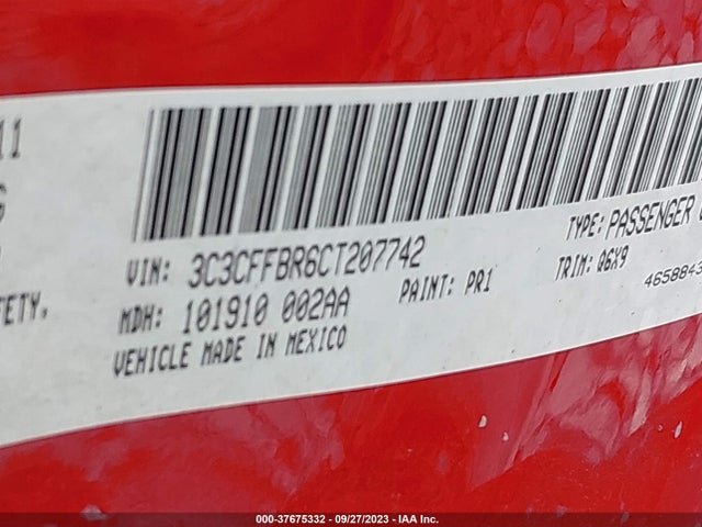 2012 FIAT 500 3C3CFFBR6CT207742 Photo 8