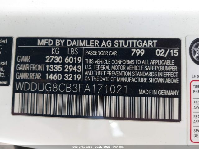 WDDUG8CB3FA171021 Mercedes-Benz S-class S 550