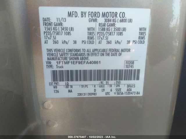 1FTMF1EF9EFA40861 Ford F-150 Xl/xlt/stx