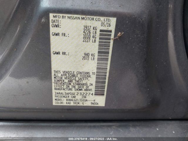 1N4AL3AP1GC232274 Nissan Altima 2.5 S