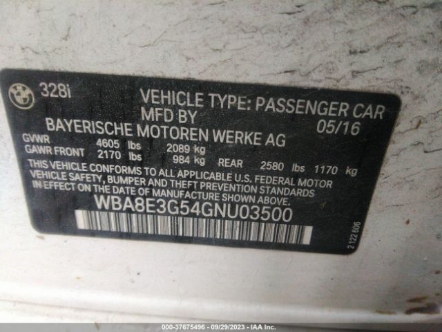 WBA8E3G54GNU03500 BMW 3 Series 328i Xdrive