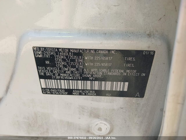 Toyota RAV4 LE 2016 2T3BFREV6GW433781 Image 9