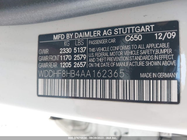 2010 MERCEDES-BENZ E-CLASS E 350 VIN: WDDHF8HB4AA162365