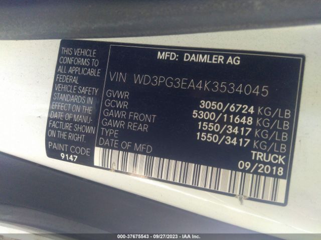 2019 MERCEDES-BENZ METRIS CARGO VAN WD3PG3EA4K3534045 Photo 8