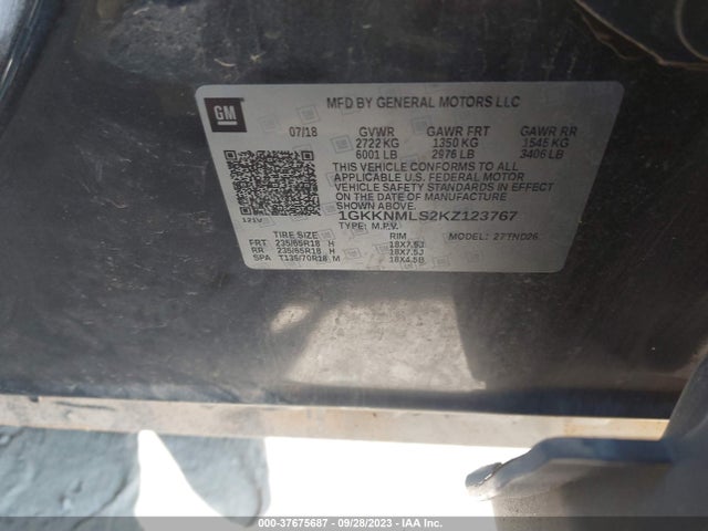 GMC ACADIA SLT 2019 1GKKNMLS2KZ123767 Image 9