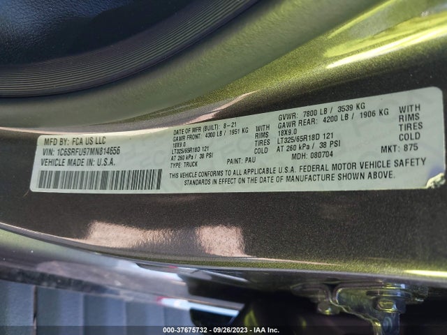 1C6SRFU97MN814656 RAM 1500 Trx