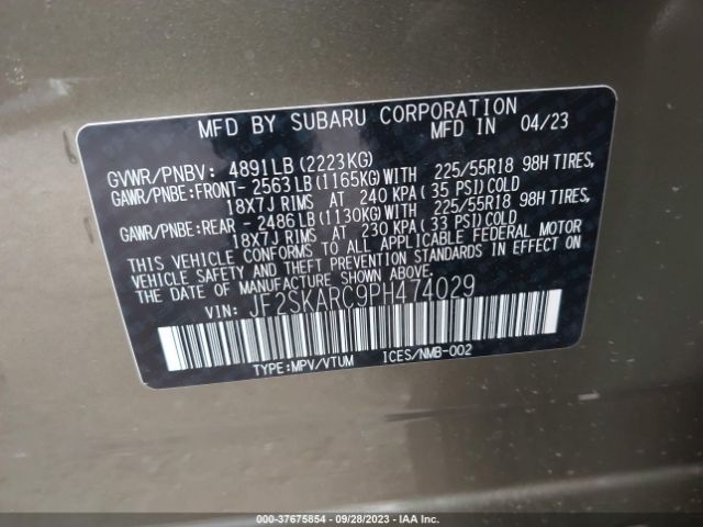 JF2SKARC9PH474029 Subaru Forester Touring