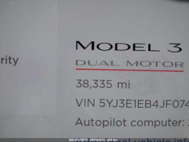 5YJ3E1EB4JF074345 Tesla Model 3 Long Range