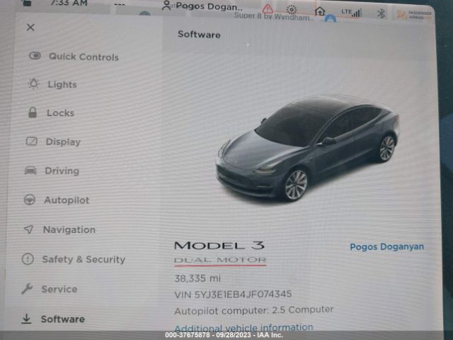 5YJ3E1EB4JF074345 Tesla Model 3 Long Range