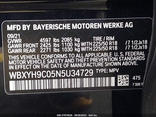 WBXYH9C05N5U34729 BMW X2 Sdrive28i