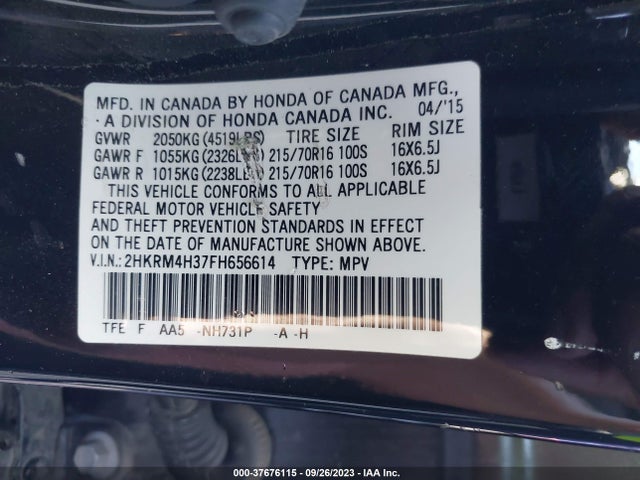 Honda CR-V LX 2015 2HKRM4H37FH656614 Image 9
