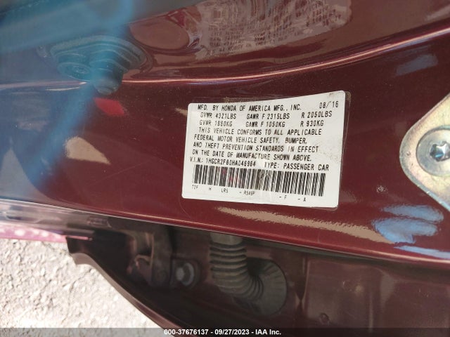 Honda Accord Sedan Ex-l 2017 1HGCR2F80HA046964 Image 9