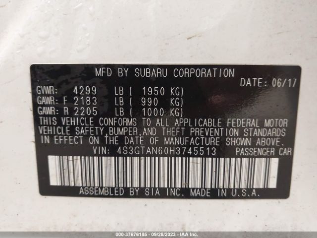 4S3GTAN60H3745513 Subaru Impreza Limited