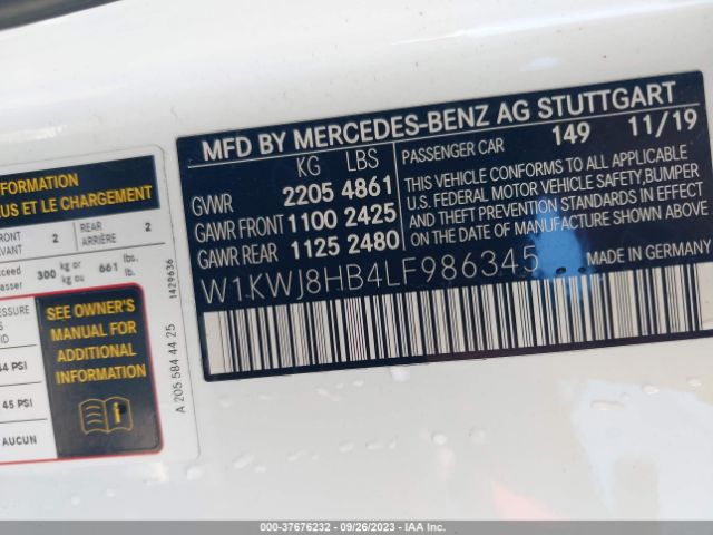 W1KWJ8HB4LF986345 Mercedes-Benz C-class Amg C 63 S