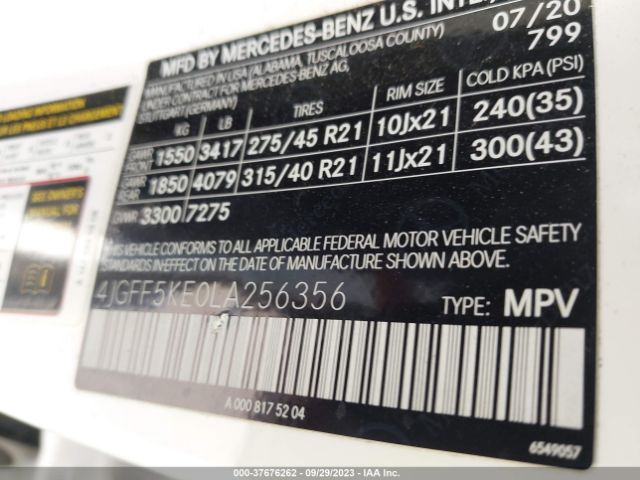 4JGFF5KE0LA256356 Mercedes-Benz Gls Gls 450