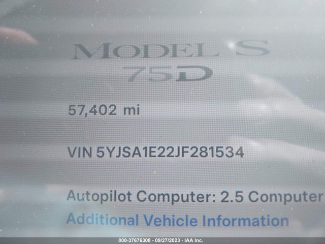 Tesla Model S 75d/100d/p100d 2018 5YJSA1E22JF281534 Image 7