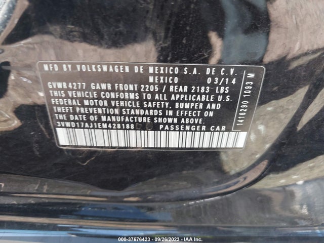 3VWD17AJ1EM428188 Volkswagen Jetta Sedan Se