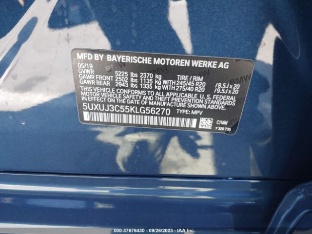 5UXUJ3C55KLG56270 BMW X4 Xdrive30i