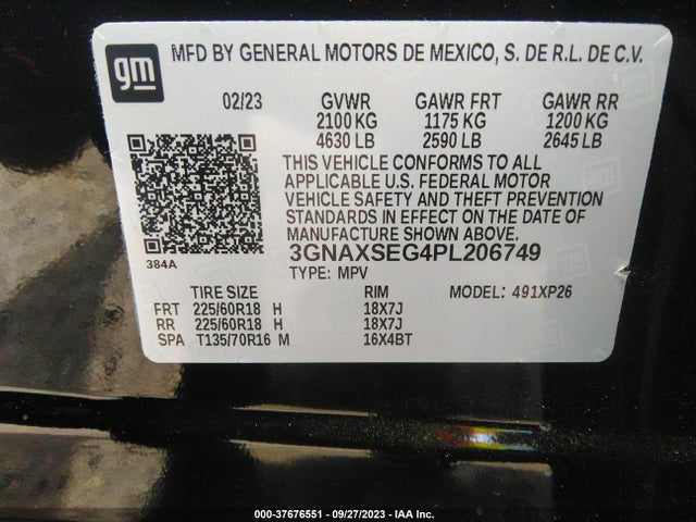 Chevrolet EQUINOX LS 2023 3GNAXSEG4PL206749 Image 9