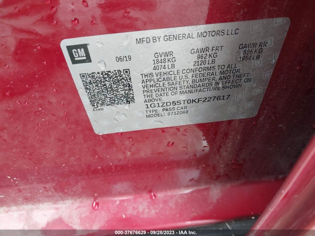 Chevrolet MALIBU LT 2019 1G1ZD5ST0KF227617 Image 9