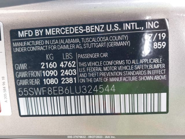 2020 MERCEDES-BENZ C-CLASS 55SWF8EB6LU324544 Photo 8