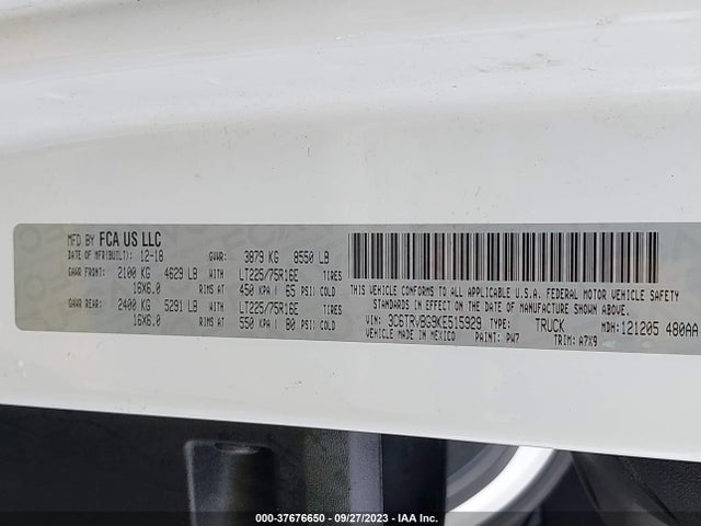 RAM Promaster 1500 2019 3C6TRVBG9KE515929 Image 25
